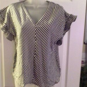 Striped V-Neck Women's Top